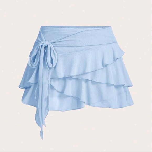 Women's Multi-Layer Ruffle Trim Low Rise Y2K Mini  Skirt - Picture 1 of 4